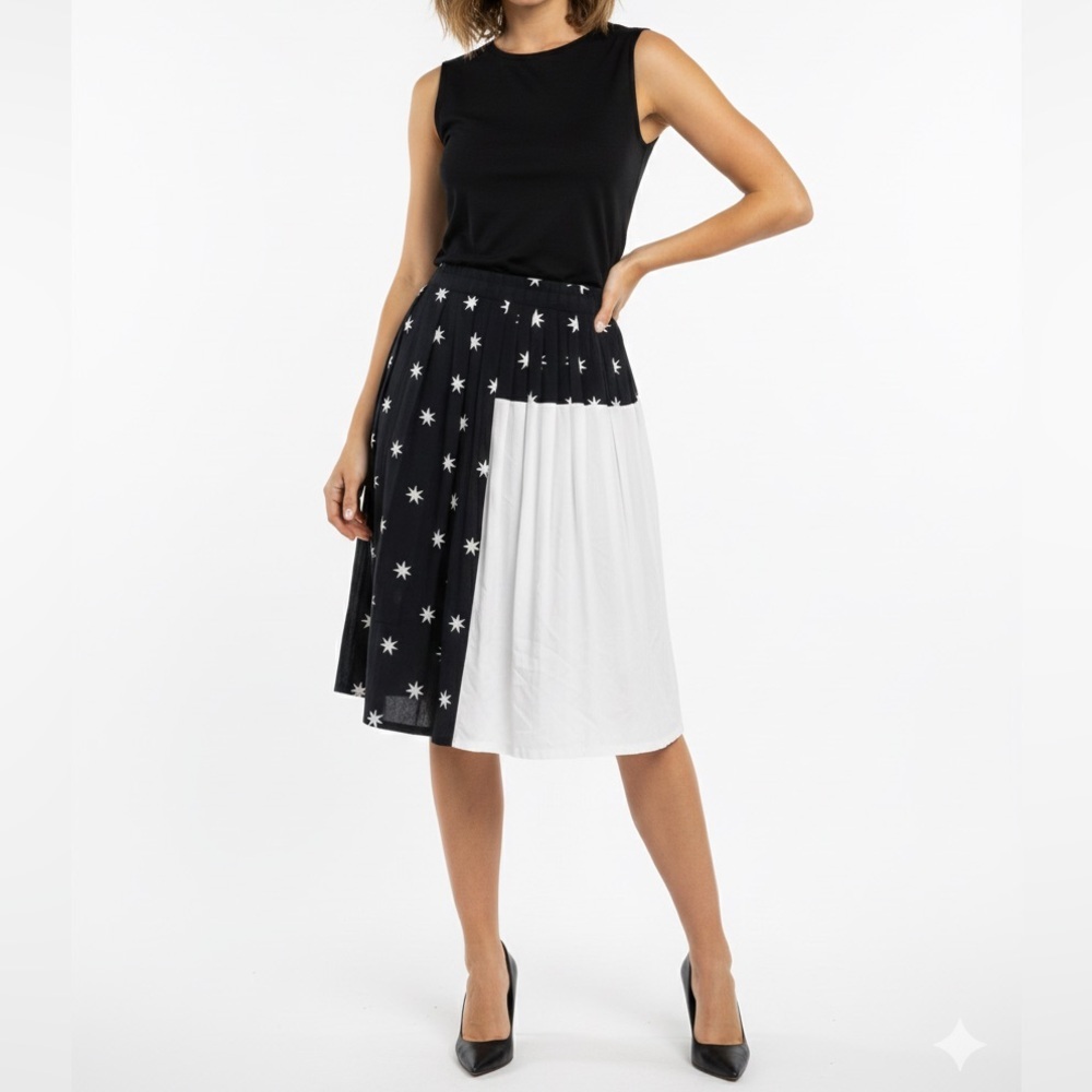 Nwt N21 Pleated Star Skirt Black White Sz 40